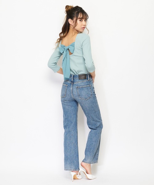 SPIRALGIRL（スパイラルガール）の「バックリボントップス（Tシャツ/カットソー・レディース・ベージュ/グリーン/ブラック・FREE）」の10枚目の写真