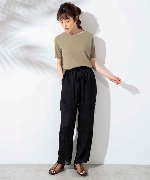 WEGO（ウィゴー）の「WEGO/シアープリーツパンツ（スラックス・レディース・ブラック/グリーン系その他・FREE）」の7枚目の写真