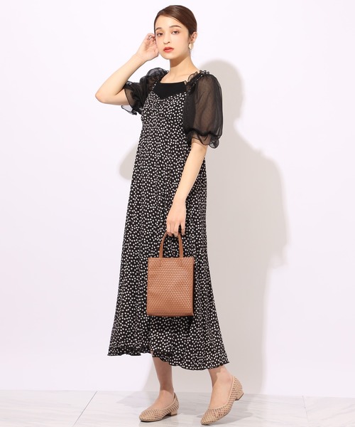 one after another NICE CLAUP(ワンアフターアナザーナイスクラップ)の「袖ドットシフォンテレコプルオーバー(Tシャツ/カットソー・レディース・ライトグレー/ブラック/オフホワイト/ベージュ・FREE)」の14枚目の写真