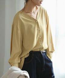【大人気】バックVネックシフォンブラウス 卒業式,入学式