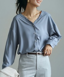 【大人気】バックVネックシフォンブラウス 卒業式,入学式