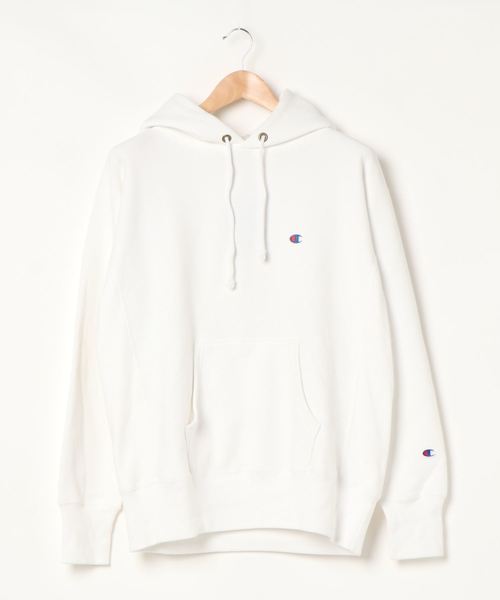 Champion(チャンピオン)の「【Champion】リバースウィーブスウェットパーカー(パーカー・メンズ・ホワイト/ブラック・M/L)」の1枚目の写真