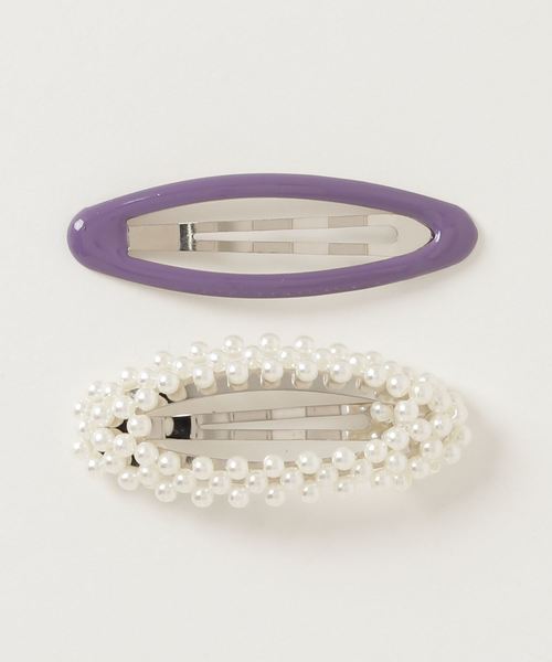 WEGO(ウィゴー)の「WEGO/【2点セット】パールセットヘアピン(ヘアピン・レディース・パープル/ブラウン/キャメル/カーキ・FREE)」の4枚目の写真