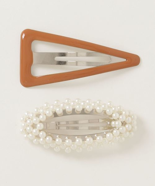 WEGO(ウィゴー)の「WEGO/【2点セット】パールセットヘアピン(ヘアピン・レディース・パープル/ブラウン/キャメル/カーキ・FREE)」の1枚目の写真