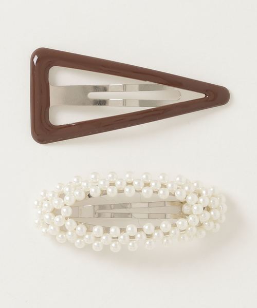WEGO(ウィゴー)の「WEGO/【2点セット】パールセットヘアピン(ヘアピン・レディース・パープル/ブラウン/キャメル/カーキ・FREE)」の2枚目の写真