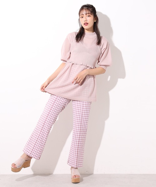 one after another NICE CLAUP（ワンアフターアナザーナイスクラップ）の「２枚セットニットビスチェ（ニット/セーター・レディース・ベージュ/ピンク/グリーン/アイボリー・FREE）」の6枚目の写真