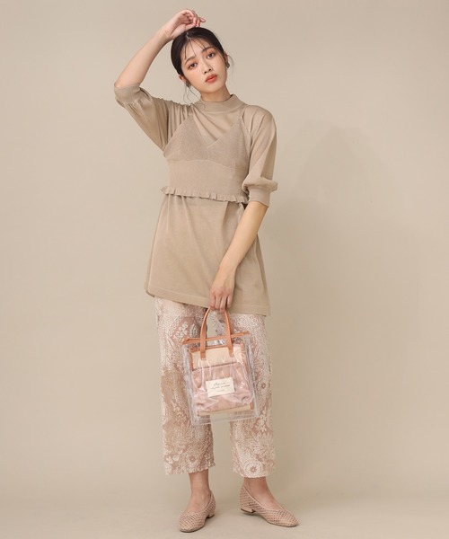 one after another NICE CLAUP（ワンアフターアナザーナイスクラップ）の「２枚セットニットビスチェ（ニット/セーター・レディース・ベージュ/ピンク/グリーン/アイボリー・FREE）」の18枚目の写真