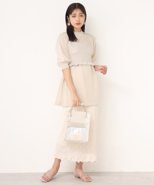 one after another NICE CLAUP（ワンアフターアナザーナイスクラップ）の「２枚セットニットビスチェ（ニット/セーター・レディース・ベージュ/ピンク/グリーン/アイボリー・FREE）」の12枚目の写真