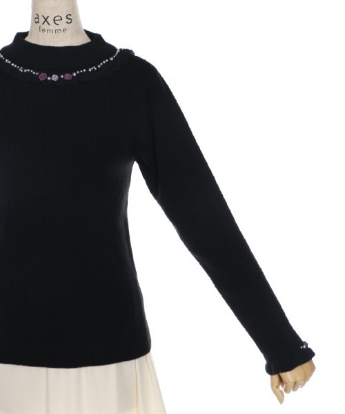 axes femme（アクシーズファム）の「バラボトルネックリブPO（Tシャツ/カットソー・レディース・モカ/キナリ/ワイン/ダークグリーン/ブラック/ラベンダー・MEDIUM）」の11枚目の写真