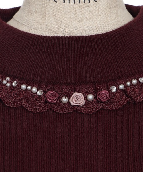 axes femme（アクシーズファム）の「バラボトルネックリブPO（Tシャツ/カットソー・レディース・モカ/キナリ/ワイン/ダークグリーン/ブラック/ラベンダー・MEDIUM）」の10枚目の写真