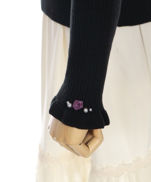 axes femme（アクシーズファム）の「バラボトルネックリブPO（Tシャツ/カットソー・レディース・モカ/キナリ/ワイン/ダークグリーン/ブラック/ラベンダー・MEDIUM）」の12枚目の写真