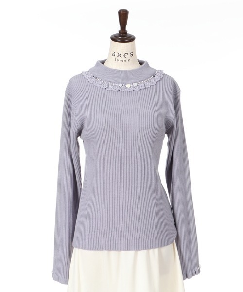 axes femme（アクシーズファム）の「バラボトルネックリブPO（Tシャツ/カットソー・レディース・モカ/キナリ/ワイン/ダークグリーン/ブラック/ラベンダー・MEDIUM）」の21枚目の写真