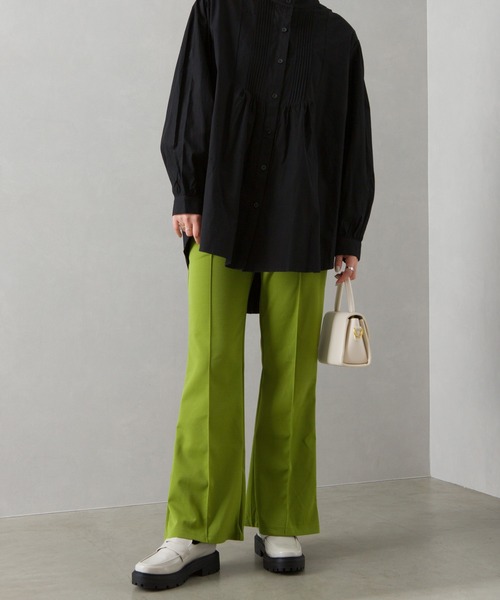 SpRay(スプレイ)の「センターシームフレアパンツ(その他パンツ・レディース・ベージュ/キャメル/パープル/ブラック/グレイッシュベージュ/カーキ/ブルー/ライム/グリーン/レンガ/レッド/ブラウン/ダークグリーン/ロイヤルブルー/グリーン系その他/ピンク/ピンク系その他/ダークブラウン/ダークブルー・FREE)」の10枚目の写真