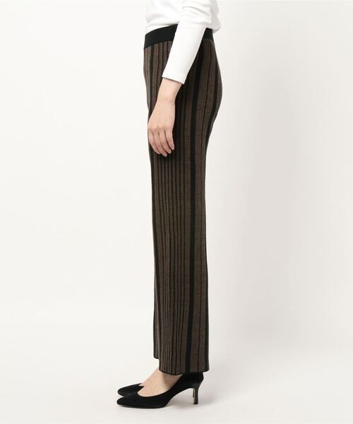 rps（アールピーエス）の「ストライプ柄ニットパンツ（その他パンツ・レディース・ブラウン/杢グレー・M）」の6枚目の写真