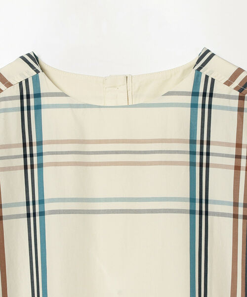 BEAMS BOY（ビームスボーイ）の「BEAMS BOY / ビッグタータン ボートネック ショートスリーブ ワンピース（ワンピース・レディース・オフホワイト/グリーン/ネイビー・ONE SIZE）」の20枚目の写真