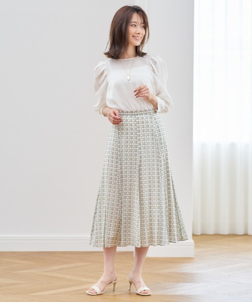 ANAYI（アナイ）の「バードプリントフレア　スカート（スカート・レディース・オレンジ/ベージュ/シャーベット・36/38）」の7枚目の写真