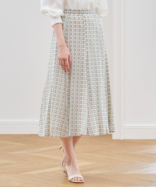 ANAYI（アナイ）の「バードプリントフレア　スカート（スカート・レディース・オレンジ/ベージュ/シャーベット・36/38）」の4枚目の写真