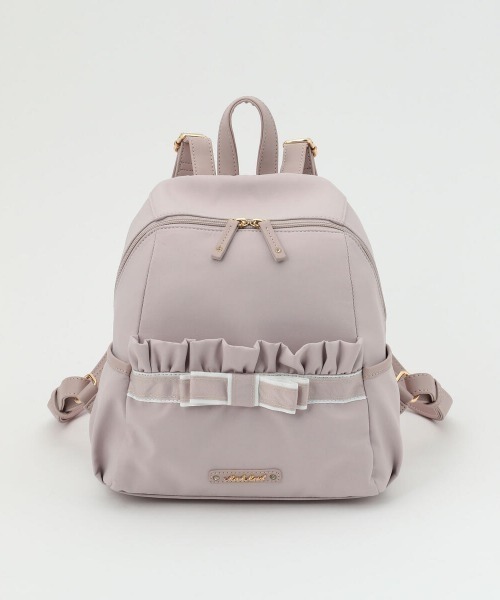 MISCH MASCH(ミッシュマッシュ)の「バイカラーリボンリュック(バックパック/リュック・レディース・ベージュ/ブラック/ラベンダー・FREE)」の3枚目の写真