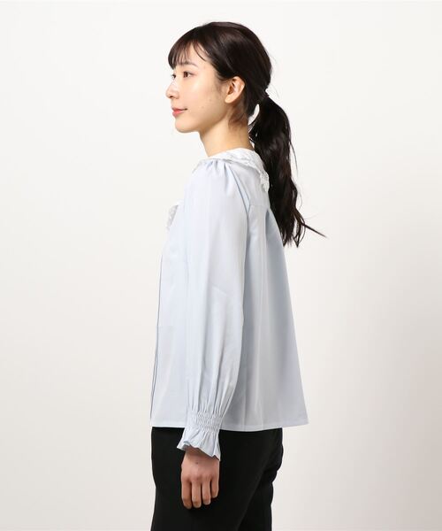 axes femme（アクシーズファム）の「レースカラーブラウス（シャツ/ブラウス・レディース・ブラック/ホワイト/サックスブルー・MEDIUM）」の5枚目の写真