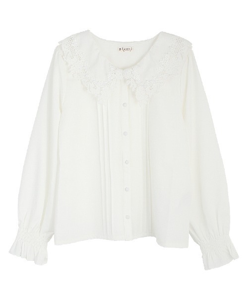 axes femme（アクシーズファム）の「レースカラーブラウス（シャツ/ブラウス・レディース・ブラック/ホワイト/サックスブルー・MEDIUM）」の2枚目の写真