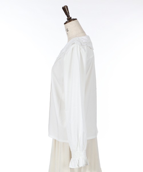 axes femme（アクシーズファム）の「レースカラーブラウス（シャツ/ブラウス・レディース・ブラック/ホワイト/サックスブルー・MEDIUM）」の7枚目の写真