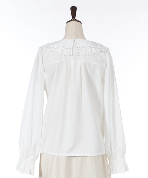axes femme（アクシーズファム）の「レースカラーブラウス（シャツ/ブラウス・レディース・ブラック/ホワイト/サックスブルー・MEDIUM）」の8枚目の写真