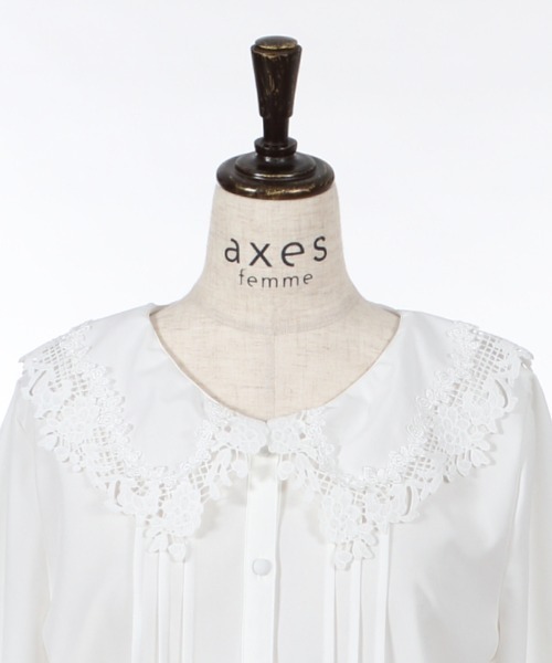 axes femme（アクシーズファム）の「レースカラーブラウス（シャツ/ブラウス・レディース・ブラック/ホワイト/サックスブルー・MEDIUM）」の9枚目の写真