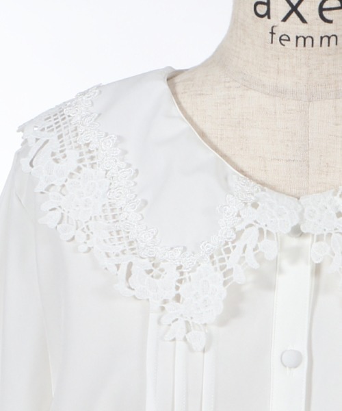 axes femme（アクシーズファム）の「レースカラーブラウス（シャツ/ブラウス・レディース・ブラック/ホワイト/サックスブルー・MEDIUM）」の11枚目の写真