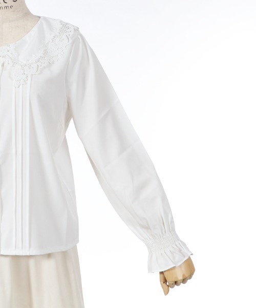 axes femme（アクシーズファム）の「レースカラーブラウス（シャツ/ブラウス・レディース・ブラック/ホワイト/サックスブルー・MEDIUM）」の15枚目の写真