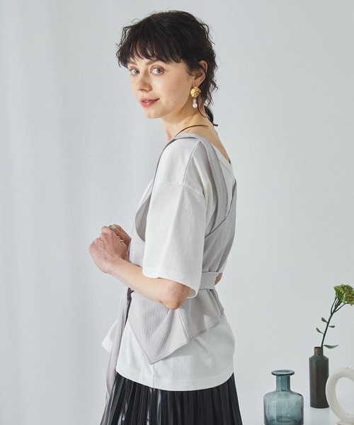 PUBLIC TOKYO ビスチェレイヤードカット　Tシャツ ベージュ PUBLIC TOKYO（パブリックトウキョウ）の「ビスチェレイヤード