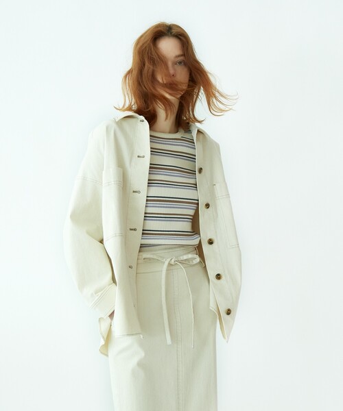 AG by aquagirl（エージーバイアクアガール）の「◆マルチボーダーアソートリブプルオーバー（Tシャツ/カットソー・レディース・ホワイト系/ホワイト系5/ダークオレンジ/ガンメタ・40/36/38）」の20枚目の写真