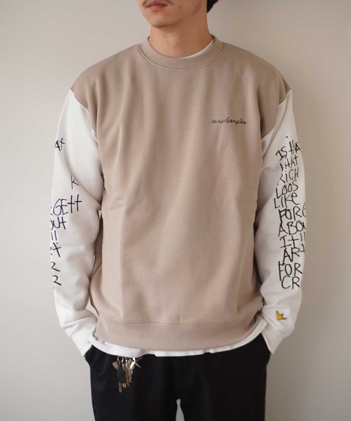 Gonzales マークゴンザレス アーム切替 セール Sweat Gonzales Shirt Shirt Mark 袖配色 クルー スウェット スウェット Rinc リンク のファッション