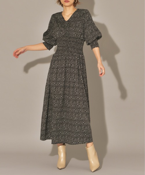 Onepiece ワンピース ワンピース My Shirring Flower Shawty マイシャウティー のファッション Flower My