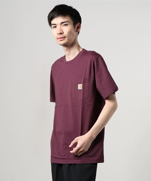 Carhartt WIP（カーハートダブリューアイピー）の「S/S POCKET T-SHIRT（Tシャツ/カットソー・メンズ・サーモンピンク/コーラルピンク/ダークネイビー/ブラック/サックスブルー/アッシュグレー/ライトブルー/バーガンディー/カーキ/ホワイト/フレッシュイエロー・LARGE/XX-LARGE/MEDIUM/SMALL/X-SMALL/X-LARGE）」の11枚目の写真