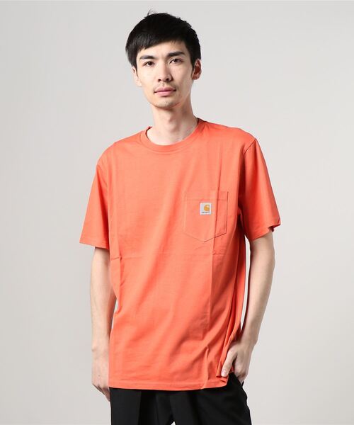 Carhartt WIP（カーハートダブリューアイピー）の「S/S POCKET T-SHIRT（Tシャツ/カットソー・メンズ・サーモンピンク/コーラルピンク/ダークネイビー/ブラック/サックスブルー/アッシュグレー/ライトブルー/バーガンディー/カーキ/ホワイト/フレッシュイエロー・LARGE/XX-LARGE/MEDIUM/SMALL/X-SMALL/X-LARGE）」の9枚目の写真
