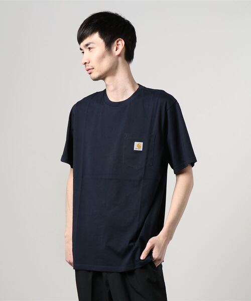 Carhartt WIP（カーハートダブリューアイピー）の「S/S POCKET T-SHIRT（Tシャツ/カットソー・メンズ・サーモンピンク/コーラルピンク/ダークネイビー/ブラック/サックスブルー/アッシュグレー/ライトブルー/バーガンディー/カーキ/ホワイト/フレッシュイエロー・LARGE/XX-LARGE/MEDIUM/SMALL/X-SMALL/X-LARGE）」の7枚目の写真