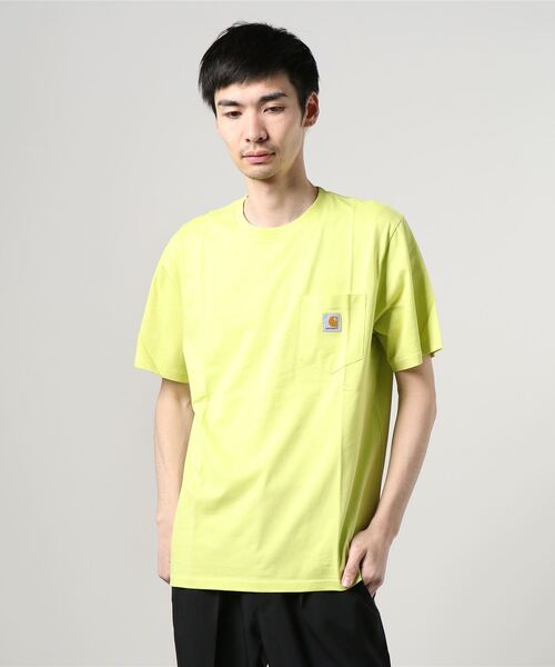 Carhartt WIP（カーハートダブリューアイピー）の「S/S POCKET T-SHIRT（Tシャツ/カットソー・メンズ・サーモンピンク/コーラルピンク/ダークネイビー/ブラック/サックスブルー/アッシュグレー/ライトブルー/バーガンディー/カーキ/ホワイト/フレッシュイエロー・LARGE/XX-LARGE/MEDIUM/SMALL/X-SMALL/X-LARGE）」の8枚目の写真