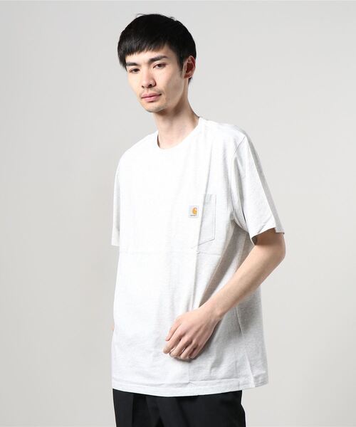 Carhartt WIP（カーハートダブリューアイピー）の「S/S POCKET T-SHIRT（Tシャツ/カットソー・メンズ・サーモンピンク/コーラルピンク/ダークネイビー/ブラック/サックスブルー/アッシュグレー/ライトブルー/バーガンディー/カーキ/ホワイト/フレッシュイエロー・LARGE/XX-LARGE/MEDIUM/SMALL/X-SMALL/X-LARGE）」の3枚目の写真