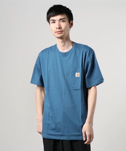 Carhartt WIP（カーハートダブリューアイピー）の「S/S POCKET T-SHIRT（Tシャツ/カットソー・メンズ・サーモンピンク/コーラルピンク/ダークネイビー/ブラック/サックスブルー/アッシュグレー/ライトブルー/バーガンディー/カーキ/ホワイト/フレッシュイエロー・LARGE/XX-LARGE/MEDIUM/SMALL/X-SMALL/X-LARGE）」の5枚目の写真