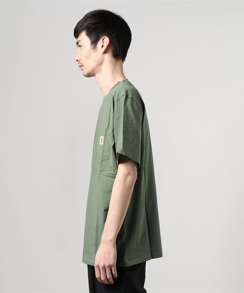 Carhartt WIP（カーハートダブリューアイピー）の「S/S POCKET T-SHIRT（Tシャツ/カットソー・メンズ・サーモンピンク/コーラルピンク/ダークネイビー/ブラック/サックスブルー/アッシュグレー/ライトブルー/バーガンディー/カーキ/ホワイト/フレッシュイエロー・LARGE/XX-LARGE/MEDIUM/SMALL/X-SMALL/X-LARGE）」の12枚目の写真