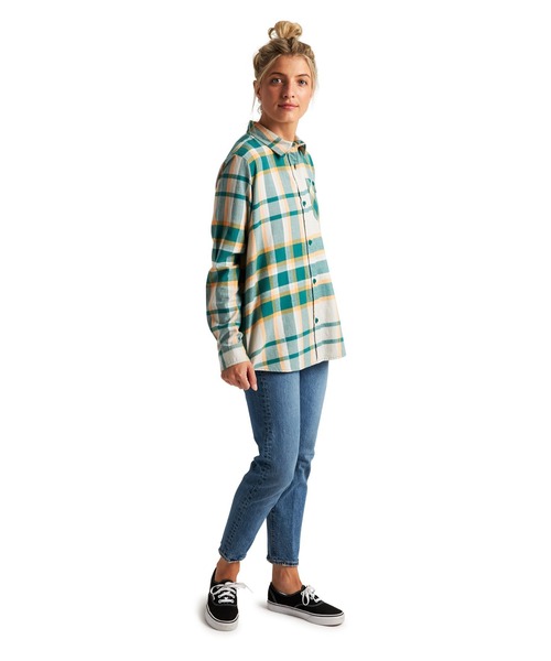 BURTON（バートン）の「フランネル チェック 長袖 シャツ（シャツ/ブラウス・レディース・ライトブルー/グリーン・M/S/XS）」の6枚目の写真