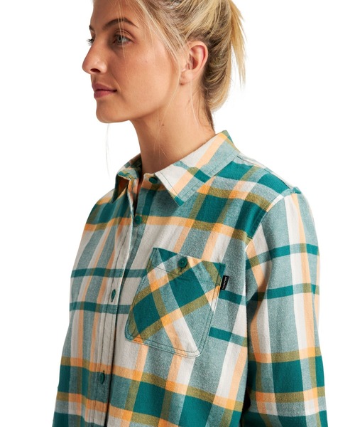 BURTON（バートン）の「フランネル チェック 長袖 シャツ（シャツ/ブラウス・レディース・ライトブルー/グリーン・M/S/XS）」の8枚目の写真