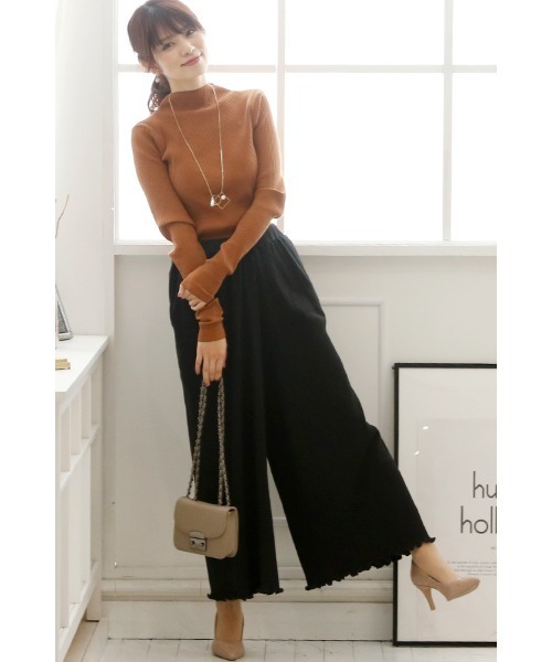 ElegChic(エレグシック)の「メロー フレア ニットパンツ(その他パンツ・レディース・ブラック/ベージュ・4L/XL/M/L/XXL)」の14枚目の写真