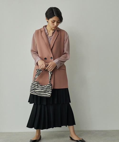 ECRIRE（エクリール）の「ノースリテーラーベスト（ベスト・レディース・ベージュ/カーキ/ピンク/ブラック・フリー）」の6枚目の写真