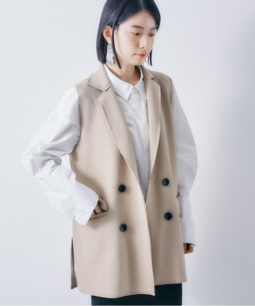 ECRIRE（エクリール）の「ノースリテーラーベスト（ベスト・レディース・ベージュ/カーキ/ピンク/ブラック・フリー）」の21枚目の写真