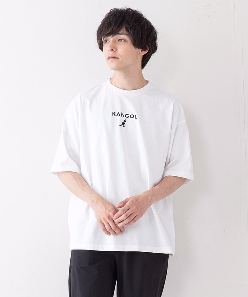 KANGOL(カンゴール)の「【KANGOL/カンゴール】ワンポイントブランドロゴ刺繍入り ビッグシルエットTシャツ(Tシャツ/カットソー・メンズ・ホワイト/ブラック/ベージュ/オリーブ/ブルー・MEDIUM/LARGE/X-LARGE)」の2枚目の写真