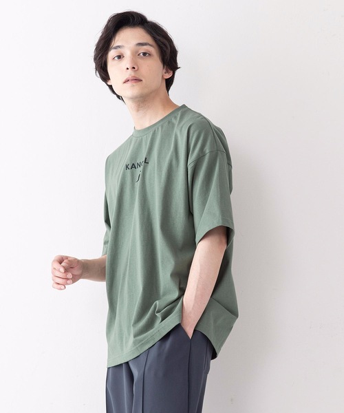 KANGOL(カンゴール)の「【KANGOL/カンゴール】ワンポイントブランドロゴ刺繍入り ビッグシルエットTシャツ(Tシャツ/カットソー・メンズ・ホワイト/ブラック/ベージュ/オリーブ/ブルー・MEDIUM/LARGE/X-LARGE)」の4枚目の写真