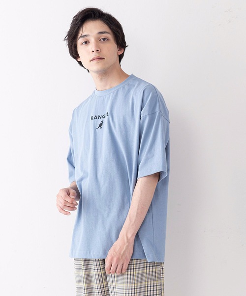 KANGOL(カンゴール)の「【KANGOL/カンゴール】ワンポイントブランドロゴ刺繍入り ビッグシルエットTシャツ(Tシャツ/カットソー・メンズ・ホワイト/ブラック/ベージュ/オリーブ/ブルー・MEDIUM/LARGE/X-LARGE)」の5枚目の写真