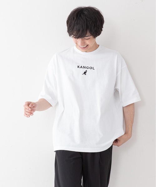 KANGOL(カンゴール)の「【KANGOL/カンゴール】ワンポイントブランドロゴ刺繍入り ビッグシルエットTシャツ(Tシャツ/カットソー・メンズ・ホワイト/ブラック/ベージュ/オリーブ/ブルー・MEDIUM/LARGE/X-LARGE)」の9枚目の写真