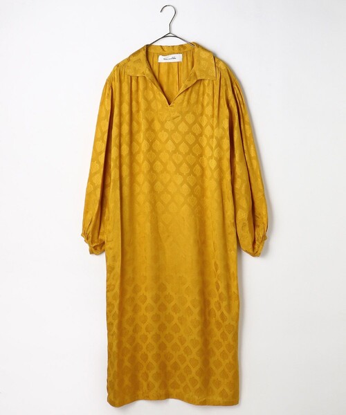 セール Saramallika サラマリカ Rayon Leaf ワンピース ドレス Dress レーヨンリーフジャカードシャイニードレス 総柄シャツ ワンピース ワンピース Leaf Store フリークスストア のファッション Shiny Shiny Jacqard Freak S 芸能人愛用